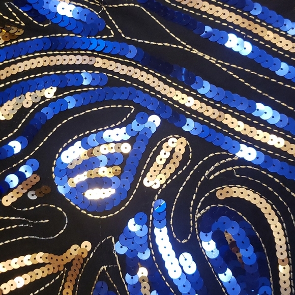 NWT blue/gold sequined racerback tank size medium - Picture 2 of 4